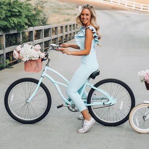 Light blue ruffle jumpsuit